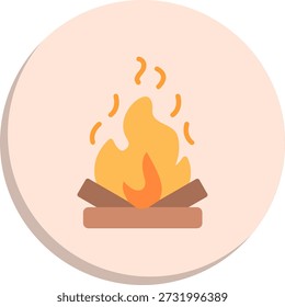 Stilsymbol für flache Kreise mit Feuer