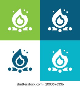Bonfire Flat four color minimal icon set