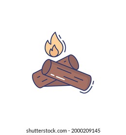 Flachfeuerfeuer einzeln auf weißem Hintergrund 