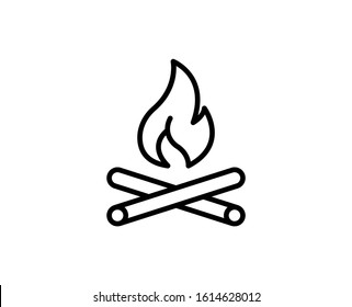 Bonfire flat icon. Single high quality outline symbol for web design or mobile app.  Bonfire thin line signs for design logo, visit card, etc. Outline pictogram EPS10