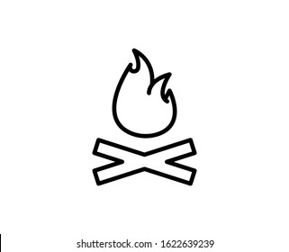 Bonfire flat icon. Single high quality outline symbol for web design or mobile app.  Bonfire thin line signs for design logo, visit card, etc. Outline pictogram EPS10