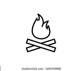 Icono plano de la hoguera. Símbolo de esquema único de alta calidad para diseño web o aplicación móvil.  Señales de línea delgada para diseño, tarjeta de visita, etc. Esquema pictograma EPS10