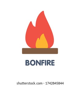 Bonfire flat icon style illustration design on white background eps.10