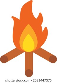 Bonfire Flat Illustration Vector Design