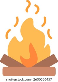 Bonfire Flat Illustration Vector Design