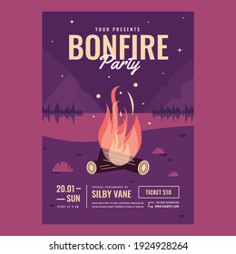 Bonfire Flyer Design Poster Template