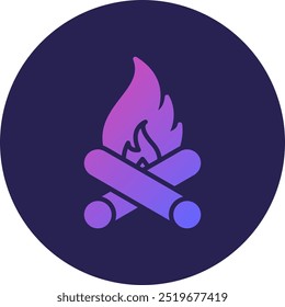 Bonfire Glyph Circle Gradient Icon