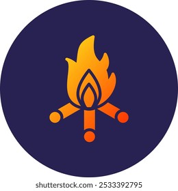 Bonfire Glyph Circle Gradient Icon