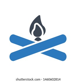 bonfire glyph color vector icon