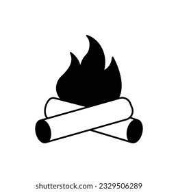 Bonfire Glyph Vector Icon that can easily edit or modify

