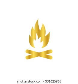 Bonfire - gold vector icon