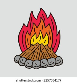 Bonfire graphic illustration vector art t-shirt design