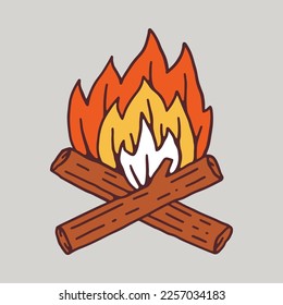 Ilustración gráfica del fuego del diseño de camisetas vectoriales