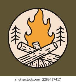 Bonfire graphic illustration vector art t-shirt design