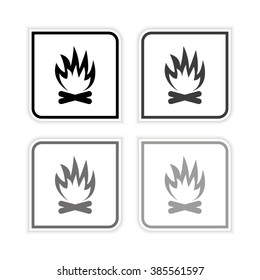 Bonfire -  grayscale vector icon