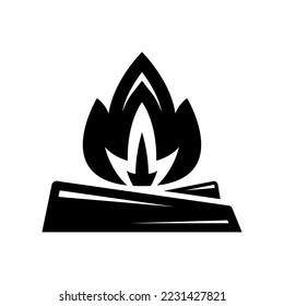 Bonfire icon. Black silhouette. Front side view. Vector simple flat graphic illustration. Isolated object on a white background. Isolate.