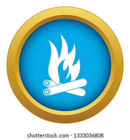 Bonfire icon blue vector isolated on white background for any design