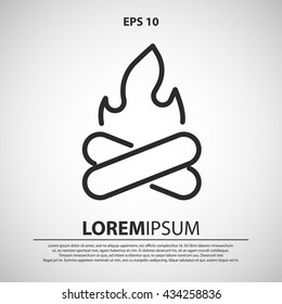 bonfire icon. campfire line icon