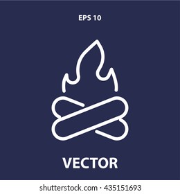 bonfire icon. campfire line icon