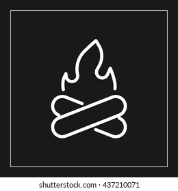 bonfire icon. campfire line icon
