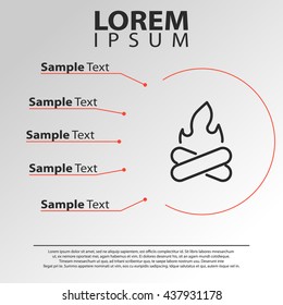 bonfire icon. campfire line icon