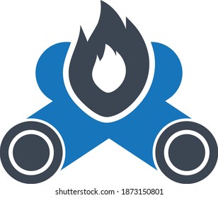 Bonfire Symbol, Campingsymbol, Vektorgrafik 