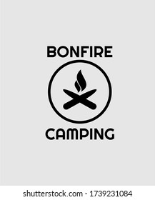 BONFIRE ICON OF CAMPING VECTOR LOGO