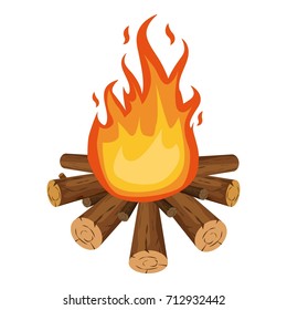 Bonfire icon. Cartoon illustration of bonfire vector icon for web