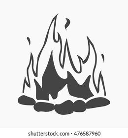 Bonfire icon cartoon. Singe western icon from the wild west set.