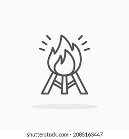 Bonfire-Symbol. Bearbeitbarer Stroke und Pixel perfekt. Rahmenstil. Vektorgrafik. Genießen Sie dieses Symbol für Ihr Projekt.
