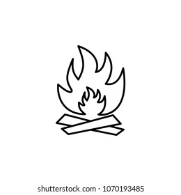 bonfire icon. Element of diving, fishing and hunting for mobile concept and web apps. Thin line icon for website design and development app development. Premium icon on white background