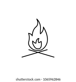 bonfire icon. Element of simple icon for websites, web design, mobile app, info graphics. Thin line icon for website design and development, app development  on white background