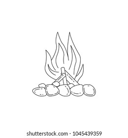 bonfire icon. Element of winter elements illustration. Thin line  illustration for website design and development, app development. Premium icon on white background
