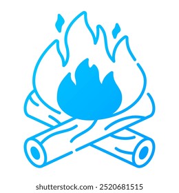 Bonfire icon. bonfire, fire, burn, campfire, flame, hot, camp, nature, wood, outdoor. Vector icon illustration