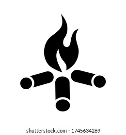 Bonfire icon, flame sign design. Hot symbol. 