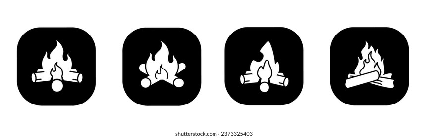 Bonfire icon in flat. A bonfire design. Stock vector.
