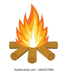 Bonfire icon. Flat illustration of bonfire vector icon for web design