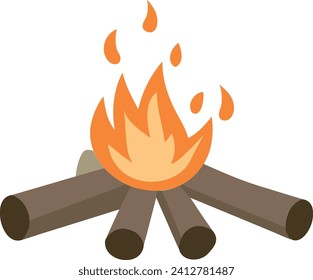 Bonfire icon. Flat illustration of bonfire icon for web design