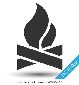 Bonfire Icon. Bonfire flat logo isolated on white background. Vector illustration.