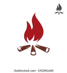 Bonfire icon illustration isolated on white background. Icon for web. vector illustration.