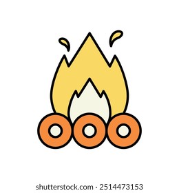 Bonfire icon isolated on a white background. Vector illustration.