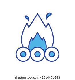 Bonfire icon isolated on a white background. Vector illustration.