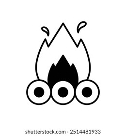 Bonfire icon isolated on a white background. Vector illustration.