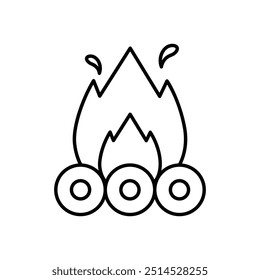 Bonfire icon isolated on a white background. Vector illustration.