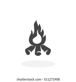 Bonfire icon isolated on white background. Bonfire vector logo. Flat design style. Modern vector pictogram for web graphics - stock vector