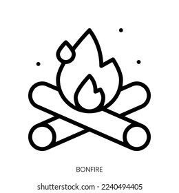 bonfire icon. Line Art Style Design Isolated On White Background