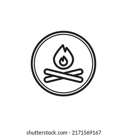 bonfire icon in line style