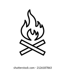 Bonfire icon. line icon style. suitable for camping icon. simple design editable. Design template vector