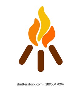 bonfire icon logo with flat illustration style vector design. great for use web, mobile app, pattern, design etc.