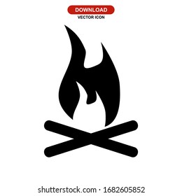 bonfire icon or logo isolated sign symbol vector illustration - high quality black style vector icons
